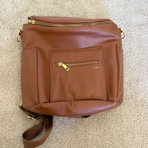 FAWN DESIGN ORIGINAL DIAPER BAG BROWN LEATHER